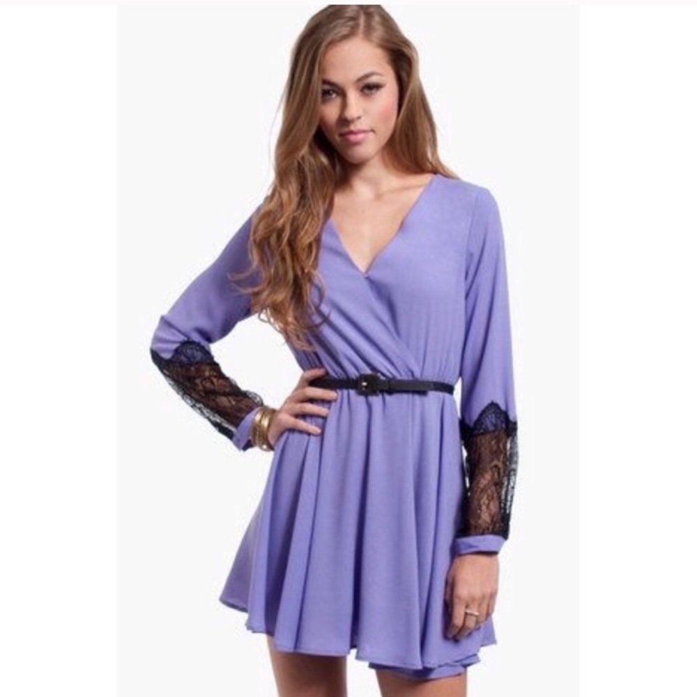 Tobi lavender fit and flare dress
